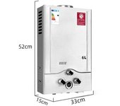 calentador de agua de Gas LPG, caldera de Gas propano sin depósito de acero inoxidable de 6L-18L, con Kit de ducha, electrodoméstico para acampar