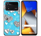 Funda Silicona para Xiaomi POCO M4 Pro 4G diseño Mariposas Dibujos