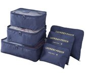 Conjunto de bolsas de almacenamiento para viaje, organizador de ropa, Jeans, armario, Maleta, organizador portátil, zapatos, Cubo de embalaje de maquillaje, 6 piezas