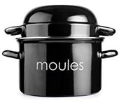 IBILI - Olla para mejillones negra, 22 cm, Acero esmaltado, Apta para induccion