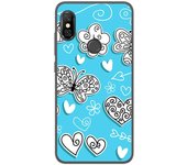 Tumundosmartphone Funda Gel Tpu para Xiaomi Redmi Note 6 Pro Diseño Mariposas Dibujos