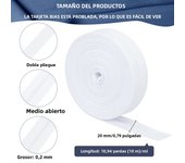 10.94 Yards Single Fold Bias Tape 3/4 inch Wide Bias Binding Tape Hemming Tape for DIY Garment Sewing Seaming Piping Quilting