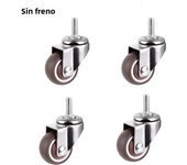 4pcs Rubber Furniture Casters Wear resistant Mute Universal Heavy Trolley Wheels 360 degrees Swivel Castor With Brake