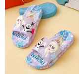 Disney Cute Cartoon Frozen Princess Elsa Olaf Summer Girls' Soft Sole Indoor Anti Slip Kids' Baby Pink Blue Slippers 26-35