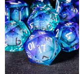 7PCS Sharp Resin Dice Set Liquid Core Dice & Sharp Edge Role Playing Games Dice,Gold foil resin dice