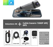 UHD 4K Dash Cam 10 Inch Wireless WiFi CarPlay & Android Auto Car Dvr Bluetooth AUX Dashcam GPS Track FM Video Recorder Camera