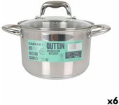 Olla con Tapa de Cristal Quttin Caesar Acero ø 20 x 13,5 cm (6 Unidades)
