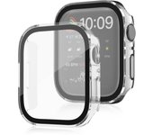 Glass+Case For Apple Watch 7 8 45mm 41mm 44mm 40mm PC straight edge Tempered Screen Protector Cover iWatch series 4 5 SE 6 7 8 9
