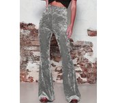 Chic High Waist Velvet Flare Pants - Luxurious Boho Style for Year-Round Elegance - Womens All-Season Fashion