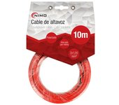 Cable para altavoz 2x1.0mm, Rojo-Negro 10m