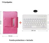 Universal Wireless Bluetooth Keyboard with Leather Case Stand Cover for iPad 7 8 Inch 9 10 Inch Tablet for iOS Android Windows