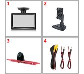 5 Inch HD TFT LCD Rear View Monitor with Suction Cup and Bracket，With Brake Light Camera For Ford Transit Van 2015-2020