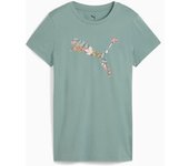 Puma Graphics Floral Cat, Green Moon  Casual Camisetas, beisboleras y polos Mujer