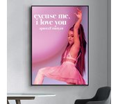 Ariana Singer Grande Yes And Poster Fancy Wall Sticker for Living Room Bar Vintage Decorative Painting Middle