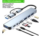 2 in 1 4/5/7/8 Port USB C Expander USB 3 Hub Type C Splitter Type C Dock Multiport Adapter USB Expander for Xiaomi Phone Tablet