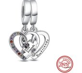 New Original 925 Silver Charms Beads Dangle Cup Pet Piece Puzzle Feet Blue Ship Fit Pandora Bracelest DIY Women Making Jewelry