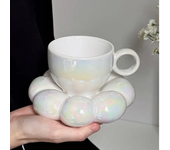 Ceramic Cloud-Shaped Coffee Cup Creative Sunflower Saucer Unique Office Afternoon Tea Mug Exquisite Milk Cups Kitchen Drinkware