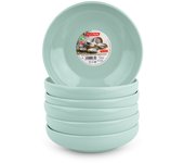 Plastic Forte - Juego de 6 Platos Stilo Redondos 16 cm Reutilizables. Ideal Fiestas. Verde
