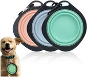 3 Piezas Bebedero Ajustable, Bebedero Perro Portatil,Cuenco De Silicona Para Mascotas, Plato Para Perro Portátil Con Mosquetón, Coqueto De Viajes Para Perros Y Gatos