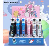 10 Colors Multi-color Ballpoint Astronaut Pen Kawaii Cartoon Press-type Color Pen School Stationery Multi-function Supply Gift S