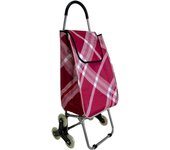 Carro de la Compra Coshano con 6 Ruedas para Subir Escaleras y Bolsa Impermeable 42L - Rojo