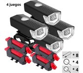 5 Sets Bicycle Front Light  Portable LED Charging Bike Light Waterproof Cycling Flashlight Rear Light Bike Accessories