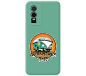 Funda Silicona Líquida Verde para Vivo Y76 5G diseño Adventure Time Dibujos