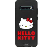 Funda original compatible con Samsung Galaxy S10 Plus Negro con un diseño de Hello Kitty Logo