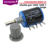 1Set WXD3-12-2W Potentiometer 100 200 220 Ohm ( 1PCS WXD3-12+ 1PCS Grey Knob ) 1K 2.2K 3.3K 4.7K 5.6K 6.8K 10K 22K 33K 47K 100K