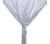 Panel de Cortina de cuerdas, mosquitera con flecos, Tira decorative de borlas plateadas para Sala de estar, Dormitory, Fiesta y eventos (GRIs)
