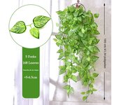 105cm Artificial Plants Vines Fake Green Leaf Ivy Plastic Wall Hanging Faux Scindapsus Crabapple for Home Garden Wedding Decor