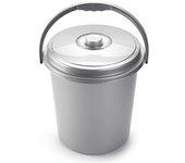 Cubo Basura Plata Eco 21L - Reciclaje Fácil - Asa Transporte
