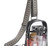 Bolso bandolera transparente para mujer, bolso bandolera transparente con correas ajustables para deportes, eventos, conciertos