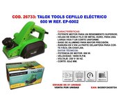Talox tools cepillo electrico 600 w ep-6002