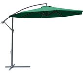 Outsunny Sombrilla de Jardín Ø295x255 cm Parasol Excéntrico Inclinable con Manivela Base Cruzada y Soporte de Metal 8 Varillas para Terraza Exterior Balcón