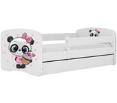 Cama 140 x 70 cm Kocot Kids com gaveta e colchão BabyDreams Panda White
