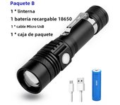 Outdoor Portable Pen Clip Torch Powerful LED Flashlight USB Rechargeable Strong Light Lantern Zoom Super Bright Hand Lamp