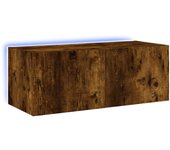 vidaXL Mueble de TV de pared con luces LED 80x35x31 cm, Mueble de Salon, Mueble TV, Mueble TV salon, Mesa de TV, Mueble tele