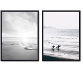 Set de 2 cuadros calidad premium con marco de madera - 30x40 cm o 50x70 cm - POSTER LAB