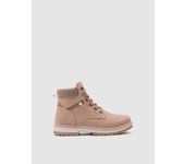Botas estilo montaña con suela de goma y cierre de cordones y tejido de polipiel combinada con cuello de pana INSIDE