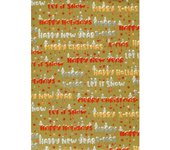 Tarjeta Regalo Navidad Saul Sadoch Ecocarta H 0,70 Mt L 25 Mt Gold Xmas