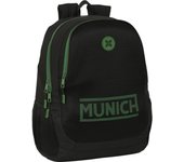 SAFTA - MOCHILA ADAPT.CARRO MUNICH "CAVIAR" - Mochila con Asas Ajustables y Espalda Ergonomica - Mochila con Compartimientos con Cremallera - Mochila Diseño Único y Licencia Oficial By MUNICH "CAVIAR"