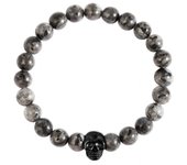 Raptor® Pulsera Bola de Pedra Natural com Elemento de Caveira em Aço Inoxidável