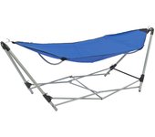 vidaXL Hamaca con soporte plegable azul