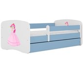 Cama 140 x 70 cm Kocot Kids com gaveta e colchão BabyDreams Princess Blue