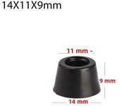 10pcs Anti Slip Furniture Legs Feet Black Speaker Cabinet Bed Table Box Conical Rubber Shock Pad Floor Protector Furniture Parts