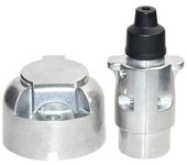 12V 7 Pin Trailer Plug Socket Set Rubber Seal Car Trailer Coupling Connector EU Plug Durable Trailers Accessories Plug Sockets