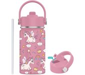 PORCHEDDU Botella Termo de Agua para Niños de Acero Inoxidable 350ml (20 Diseños) mantiene El Frio y el color- Térmica Reutilizable | Sin BPA | Keeps 24H Frio / 12H Caliente | Termo y Hermética - Doble Pantalla a Prueba de Fugas (TK350 1099 F6 D7)
