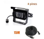 7" LCD Monitor Car Rear View Kit + 4Pin 18 LED CCD Parking Reversing Backup Camera 20m Cable for Bus Truck Motorhome 12V-24V