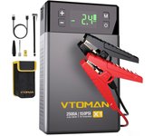 VTOMAN X1 Arrancador de Coche con Compresor de Aire de 100PSI, Arrancador de Coche de 2500A de Pico, Caja de Batería de Litio de 12V, LED de 400 Lúmenes, 10 Protección de Seguridad, Banco de Energía Portátil